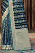 Deeva Sarees Prussian Blue Satin Silk Saree
